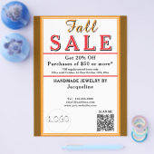 Fall Sale Orange Brown White Heart Flyer (Enkel)