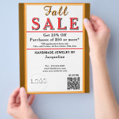 Fall Sale Orange Brown White Heart Flyer (Hand)