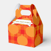 Fall Season Pumpkin Drawing Custom Text Plaid Bedankdoosjes (Achterkant)