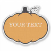Fall Season Pumpkin Drawing Custom Text  Sticker (Voorkant)