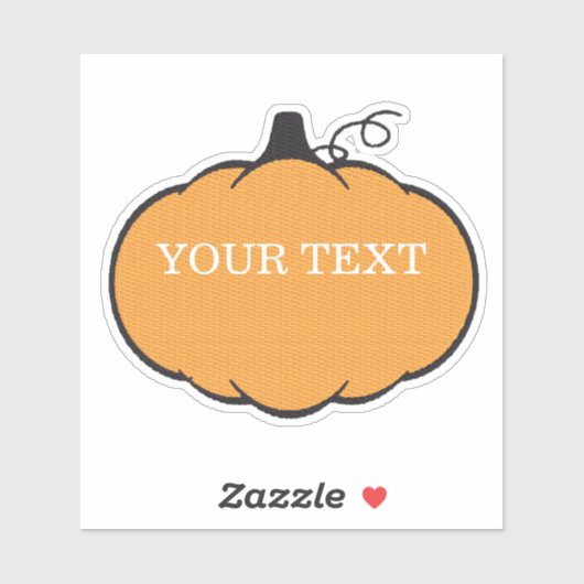 Fall Season Pumpkin Drawing Custom Text  Sticker (Vel)