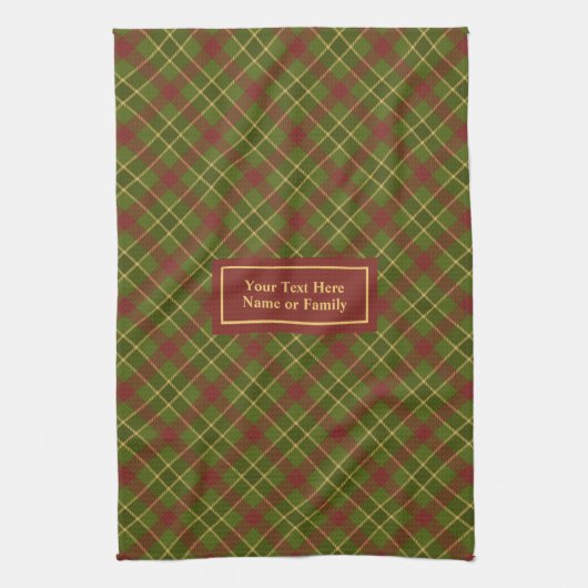 Fall Tartan Hand Towel Personalized Checkered Theedoek (Verticaal)