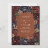 Fall Terracotta Floral Faire-part de mariage (Devant)