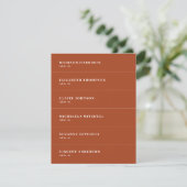 Fall Terracotta Mariage Place Nom Carte do-it-your (Debout devant)