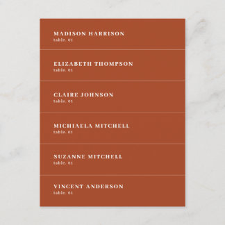 Fall Terracotta Mariage Place Nom Carte do-it-your