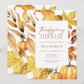 Fall Thanksgiving Dinner Invitation (Devant / Derrière)