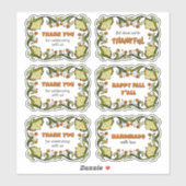 Fall Thanksgiving Fun Cheerful CC0144 Party Set Sticker (Vel)