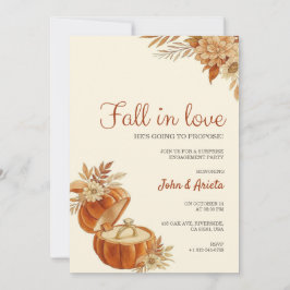 Fall themed engagement party Invitation Kaart