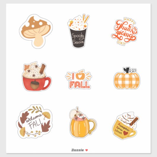 Fall-Themed Sticker Set with Cozy Autumn Vibes (Vel)