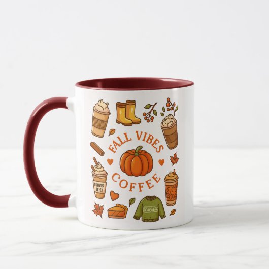 Fall Vibes Coffee Mug – Cozy Autumn Aesthetic  Mok (Links)