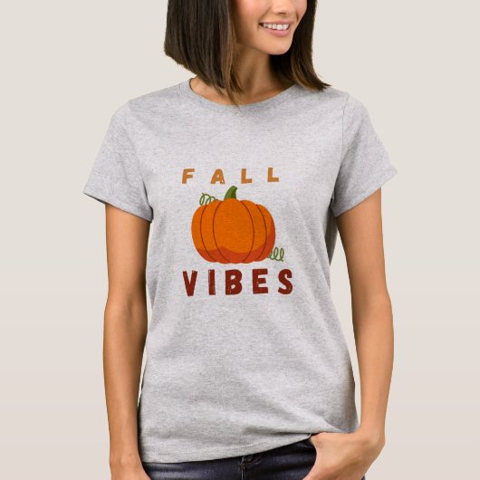 Fall Vibes – Cute Pumpkin Autumn T-Shirt (Devant)