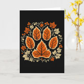 Fall Vine Leaf Dog Paw Print Autumn Maple Leaf Tha Kaart (Gele Bloem)