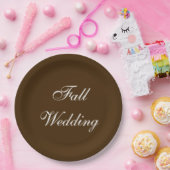 Fall Wedding Brown Rich Deep Rustige Kleur Papieren Bordje (Feest)
