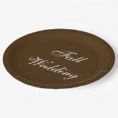 Fall Wedding Brown Rich Deep Rustige Kleur Papieren Bordje (Gekanteld)