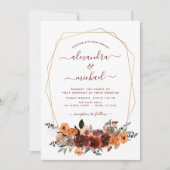 Fall Wedding Burgundy Eucalyptus Floral Kaart (Voorkant)