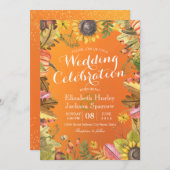 Fall Wedding Celebration Autumn Maple Leaf Pumpkin Kaart (Voorkant / Achterkant)