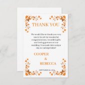 Fall Wedding Cooper & Rebecca Bedankt kaart (Voorkant / Achterkant)