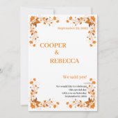 Fall Wedding Cooper & Rebecca Invitation Kaart (Voorkant)