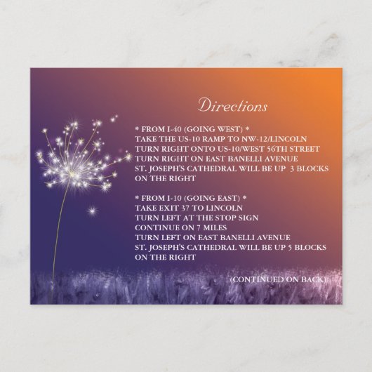 Fall Wedding Directions Enclosure Briefkaart (Voorkant)