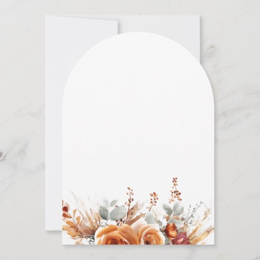 Fall Wedding Elegant Boho Bloemen Kaart (Achterkant)