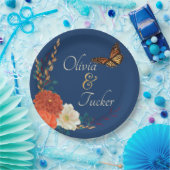 Fall Wedding Floral Butterfly Custom Paper Bord (Feest)