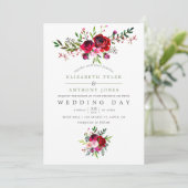 Fall Wedding Floral Uitnodiging (Staand voorkant)