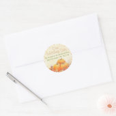Fall Wedding Guest Favor Ronde Sticker (Envelop)