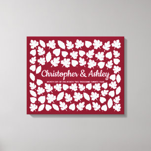 Fall Wedding Guestbook Alternatief 75 Leaves Guest Canvas Afdruk