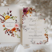 Fall Wedding Invitation Burnt Oranje Modern Script Folie Uitnodiging