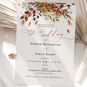 Fall Wedding Invitation Burnt Oranje Modern Script Kaart