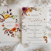 Fall Wedding Invitation Burnt Oranje Modern Script Kaart