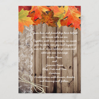 Fall Wedding Invite Kaart