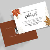Fall Wedding laat elegante RSVP QR-code achter Kaartje