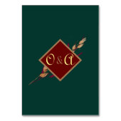 Fall Wedding Monarch Butterfly Monogram Kaart (Achterkant)