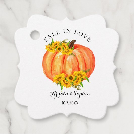 Fall Wedding Oranje Pumpkin Bedankjes Labels (Voorkant)