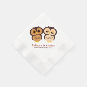 Fall Wedding Owls Servetten