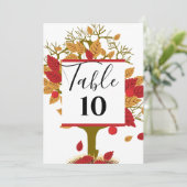 Fall Wedding Personalized Table Flat Kaart (Staand voorkant)