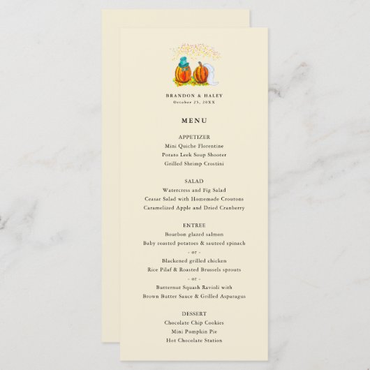 Fall Wedding Pumpkins Menu (Voorkant / Achterkant)