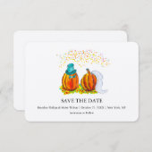 Fall Wedding Pumpkins Save The Date (Voorkant / Achterkant)