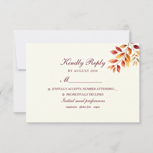Fall Wedding RSVP Kaartje (Voorkant)