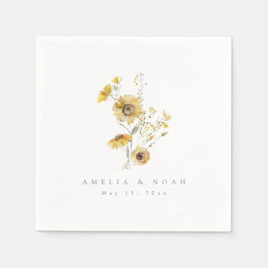 Fall Wedding Rustieke Zonnebloem Cocktail Servette Servet (Voorkant)