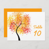 Fall Wedding Swirly Tree Tafelnummer (Voorkant / Achterkant)