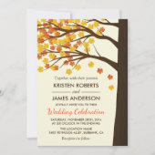 Fall Wedding Uitnodiging | Maple Leaves Autumn Tre (Voorkant)