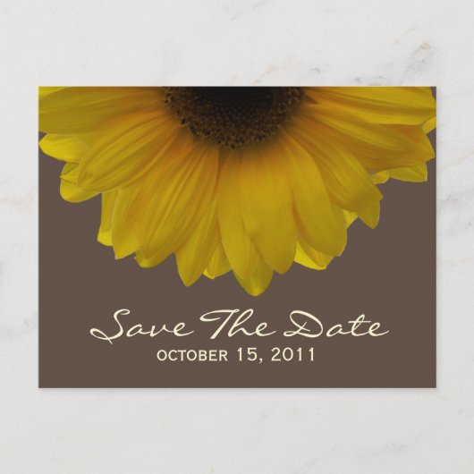 Fall Wedding Zonnebloem Save The Date Briefkaart (Voorkant)