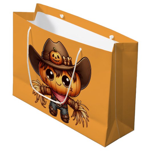 Fall Western Scarecrow  Groot Cadeauzakje (Voorkant Gekanteld)