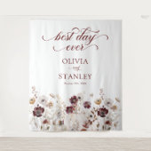 Fall Wildflower Best Day Ever Wedding Wandkleed (Voorkant)