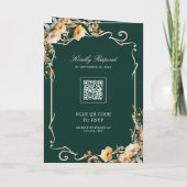 Fall Wildflower Crest Emerald QR Code Wedding (Achterkant)