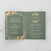 Fall Wildflower Crest Sage Green QR Code Wedding (Binnen)