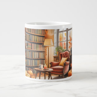 Fall Window Reading MUG — Cozy Chair & Books Extra Grote Beker