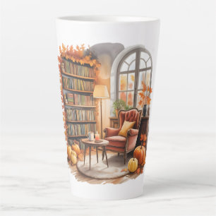 Fall Window Reading Tasses — Cozy Chair & Books
